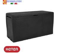 Cassapanca Panchina Baule Contenitore Portaoggetti KETER 270Litri Effetto RATTAN