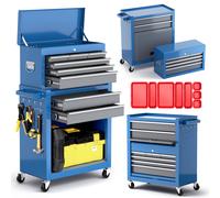 Cassapanca per attrezzi AIRAJ, cassapanca per attrezzi con ruote a 8 cassetti, armadietto per attrezzi staccabile con divisore per vassoio organizer per cassetta degli attrezzi