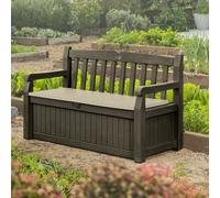 Cassapanca per esterno con vano contenitore. Panchina baule da giardino resina