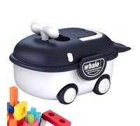 Cassapanca per giocattoli, cestino a forma di con ruote, organizer per giocattoli, per appartamento, ingresso, stanza dei giochi, cameretta dei bambini, camera da e casa dei bambini
