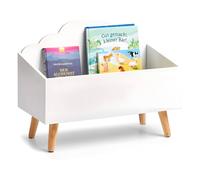 Cassapanca Portagiochi per Bambini in Legno Stile Nuvola | 58x45x28 cm - Cesta Organizer Grande e Salvaspazio | Creativa e Decorativa per Cameretta, Ideale per Giochi, Scatole e Cesti Divertenti