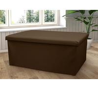 Cassapanca portaoggetti in finta pelle con coperchio, multiuso, pieghevole, poggiapiedi, sgabello, giocattoli, panchina per coperte, biancheria (cioccolato, grande, 76 x 38 cm)