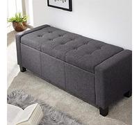 Cassapanca Pouf Contenitore Panca Moderna 110x40 H 40cm con Bottoni Grigio Scuro