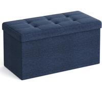 Cassapanca, Pouf Contenitore, Poggiapiedi Pieghevole da 38 x 76 x 38 cm, Ottoman