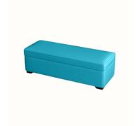 Cassapanca Pouf Contenitore Premium Panca Poggiapiedi Design Luxury Con Piedini In Dotato Di Robuste Gambe Per Sgabello Camera Da Letto Soggiorno Salotto(Light blue,100x40x40cm)