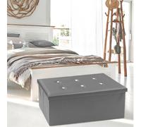 Cassapanca Pouf Contenitore Similpelle 6 Swarovski Pieghevole Panca Poggiapiedi