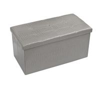 Cassapanca Pouf Contenitore Similpelle Coccodrillo Panca Pieghevole Poggiapiedi