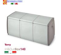 TERRY Baule da Esterno Contenitore in Resina 140X54X57h cm colore Grigio - BOX