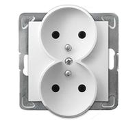 Cassapanche, 220 - 240 V, sistema M a 2 scomparti, interruttore a incasso, colore: bianco