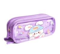 Casse a matita di grande capacità, borsa a matita del cartone animato, borsa rosa per le ragazze(C)