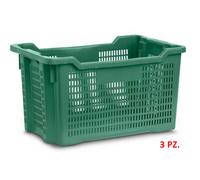 CASSE AGRICOLE TUTTE-FORATE 3PZ. cm.56x36x31 per ALIMENTI raccolta OLIVE,FRUTTA