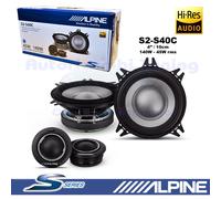 Casse Altoparlanti a 2 vie Alpine S2-S40C 100mm 2 Woofer 2 Tweeter 140W 45W rms