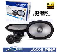 Casse Altoparlanti a 2 vie Alpine S2-S69C 16x24 2 Woofer 2 Tweeter 260W 85W rms