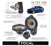 Focal IS-T3Y-100 10 CM (4 ") 2-Wege Compo Altoparlante Set Compatibile Con Tesla