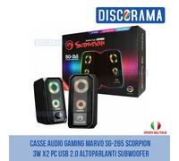 CASSE AUDIO GAMING MARVO SG-265 SCORPION 3W X2 PC USB 2.0 ALTOPARLANTI SUBWOOFER