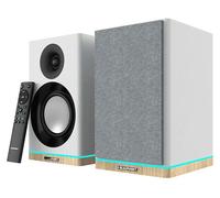 CASSE PC GAMING BLAUPUNKT BS60WH LED - 60W RMS - 2 - Bluetooth, HDMI ARC, USB, Bass Reflex, LED, Bluetooth, Bianco, Grigio, Legno chiaro