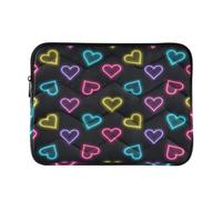 Casse resistenti del computer dell'acqua per i cuori colorati al neon a 14 | Vera Bradley M - Borsa per laptop da 14 pollici, per viaggi e affari