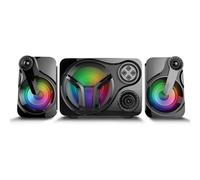 Casse Speaker 2.1 con Subwoofer 7 Led a ritmo SD Card, USB, Bluetooth, Aux