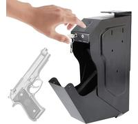 Casseforti Per Armi, Cassaforte per Pistola di Acciaio, Cassaforte Per Impronte Digitali Biometrica Portatile, Cassetta di Sicurezza per Pistola con Impronte Digitali