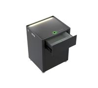 Casseforti per contanti Comodino Codice impronta digitale tutto in uno Cassaforte intelligente Cassetta di sicurezza invisibile for documenti da ufficio interamente in acciaio(Nero)