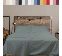 Cassera Casa Completo Letto Lenzuola, 100% Percalle di Cotone 200Tc, Facile Stiro, 18 Colori Tinta Unita, Made in Italy, Lenzuolo Sopra, Sotto 180x200 H28, Federe (Matrimoniale, Verde Bosco)