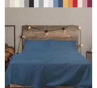Cassera Casa - Lenzuola Completo Letto, Percalle Puro Cotone 200TC, Piazza e Mezza, Facile Stiro 18 Colori Tinta Unita, Made in Italy, Lenzuolo Sopra,Lenzuolo Sotto, Federe Blu Oltremare