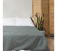 Cassera Casa - Lenzuolo Sopra, 100% Percalle di Cotone 200Tc, Prodotto in Italia, 18 Colori Tinta Unita, Facile Stiro, 200x290cm, Piazza e Mezza, Verde Bosco