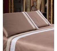 Cassera Casa Parure Copripiumino Doppia Applicazione Tinta Unita Matrimoniale Raso Cotone 300TC Made in Italy |2 federe 50x80 + 1 sacco Copripiumino 255x200+50 cm | Suite (Naturale)