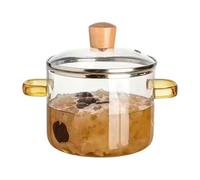 Casserole en Verre Trasparente | Marmite 1600ml Résistante à la Chaleur pour Cuisson Rapide | Récipient avec Couvercle pour Four et pour Soupe Sauce Pâtes Cuisine Saine et Visuelle