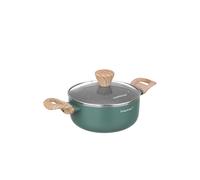 Casseruola 18 cm scritta Cooking Therapy con coperchio verde