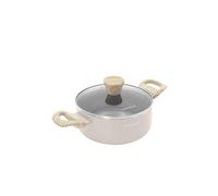 Casseruola 18 cm taupe scritta Cooking Therapy con coperchio