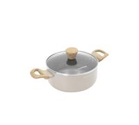 Casseruola 20 cm taupe scritta Cooking Therapy con coperchio