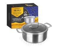 Casseruola 22 cm con coperchio a 3 strati Tri - ply