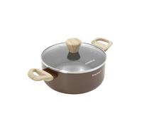 Casseruola 22 cm marrone scritta Cooking Therapy con coperchio