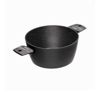 Moneta Yes! Casseruola 2 Manici, Per tutti i fuochi, inclusa l'induzione, Alluminio, Nero, 24 cm