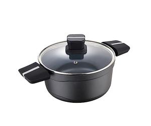 Casseruola 24x12cm alluminio pressofuso, induzione, c/coperchio bistro grigio