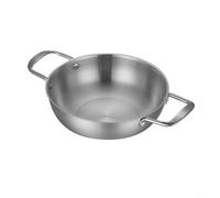 Casseruola a fondo piatto con doppi manici ergonomici, perfetta per preparare paella e altri cibi confortevoli (argenteo 24 cm)