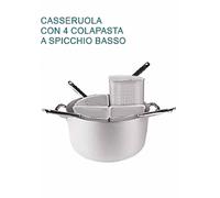 CASSERUOLA Alluminio Ø 40 X18H 4 COLAPASTA BASSI Professionale Pentole Agnelli