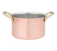 Casseruola Alta 2 manici MIGNON Gioie di Casa Ø 12xh7,5 cm realizzata in rame liscio stagnato a mano rame