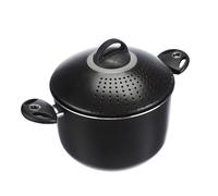 Pensofal Pentola PastaSì Single BioStone con coperchio colapasta 2 manici rivestimento effetto Pietra in alluminio antiaderente da induzione diametro 18 cm 3 litri