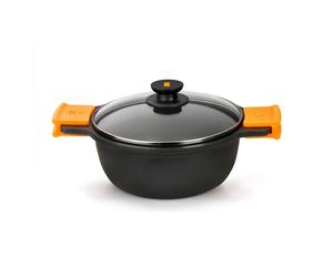 Casseruola alta efficiente BRA con coperchio in alluminio pressofuso da 36 cm