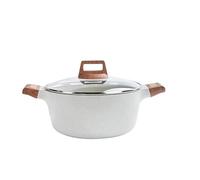 Casseruola antiaderente con coperchio, rivestimento in granito, grande pentola per zuppa per tutti i piani cottura, pentole durevoli