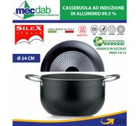 Casseruola Antiaderente Doppio Fondo in Alluminio Ad Induzione e Fiamma Silex