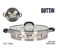 Casseruola Bassa Adatta All'Induzione 28 Cm /0,8 Mm/4,3 L Collezione Heleom Distribuzione Uniforme del Calore e Rivestimento Antiaderente | Casseruola Bassa dal Design ergonomico e pratico, Compatibil