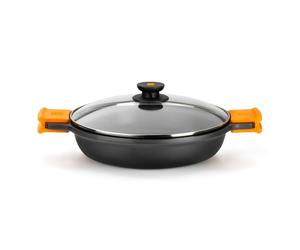Casseruola bassa efficiente BRA con coperchio in alluminio pressofuso da 24 cm
