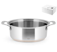 H&H Casseruola Bassa Inox Filo Rame 2 Manici, Grigio, 26 cm, 8.5h - 7968026