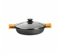 Casseruola bassa efficiente BRA con coperchio in alluminio pressofuso da 32 cm