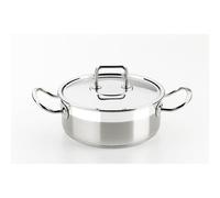 BRA, Casseruola professionale con manici e coperchio, in acciaio Inox 18/10, 20 cm