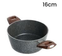 CASSERUOLA CON 2 MANICI LEGNO PENTOLA ANTIADERENTE ANTIGRAFFIO PER INDUZIONE DA