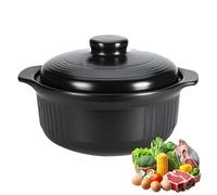 Casseruola con coperchio, casseruola in ceramica da un quarto di gallone, stufato rotondo resistente al calore, casseruola rotonda con coperchio, casseruola in ceramica con coperchio adatta al forno,